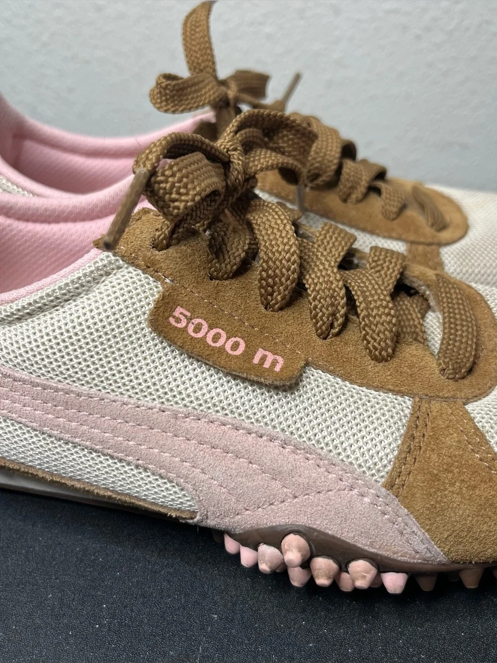 Y2K Puma Brown & Pink Suede 5000m Running Sneaker Low Profile Sporty - Picture 4 of 10